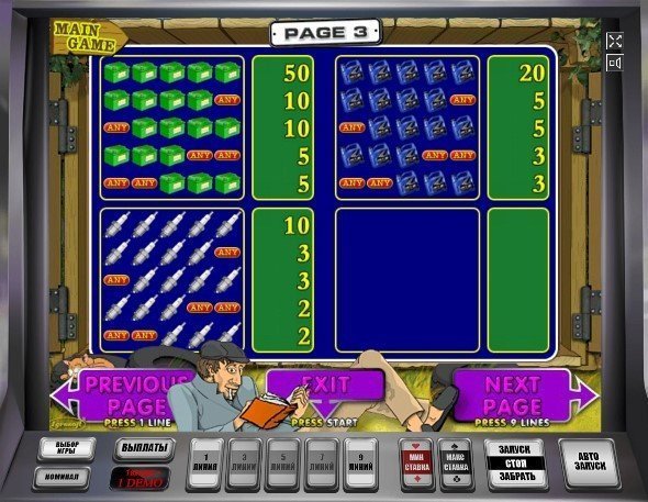 таблица выплат Garage таблица выплат Garage