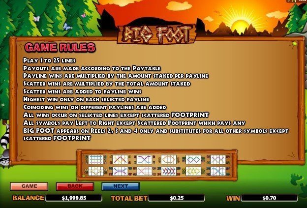 правила игры Bigfoot правила игры Bigfoot