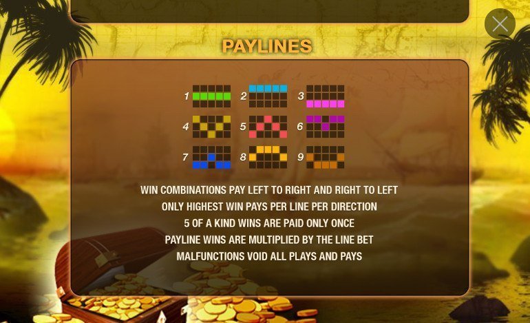 линии выплат Captains Treasure линии выплат Captains Treasure