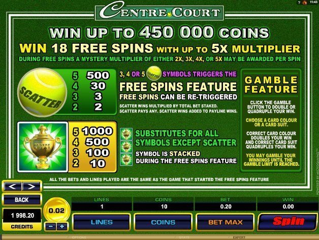 скаттер и дикий символ слота Centre Court скаттер и дикий символ слота Centre Court