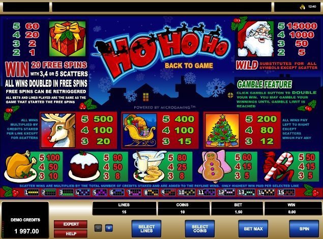 таблица выплат Ho Ho Ho таблица выплат Ho Ho Ho