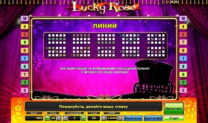 линии выплат Lucky Rose линии выплат Lucky Rose