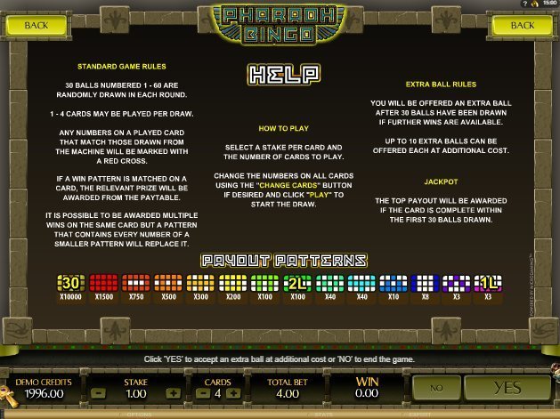 правила автомата Pharaoh Bingo правила автомата Pharaoh Bingo