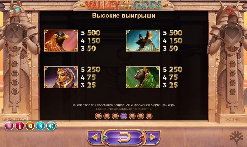 таблица выплат Valley of the Gods таблица выплат Valley of the Gods